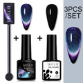 LILYCUTE 7ML 9D Cat Magnetic Gel Polish Set Semi Permanent Soak Off UV LED Glitter Nails Magnet Stick Black Gel Needed