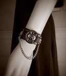 Classic Flip Design Punk Skull Men's Wrist Watch Stainless Skull Chain Elements Cool Fashion for Cosplay Lovers Watches