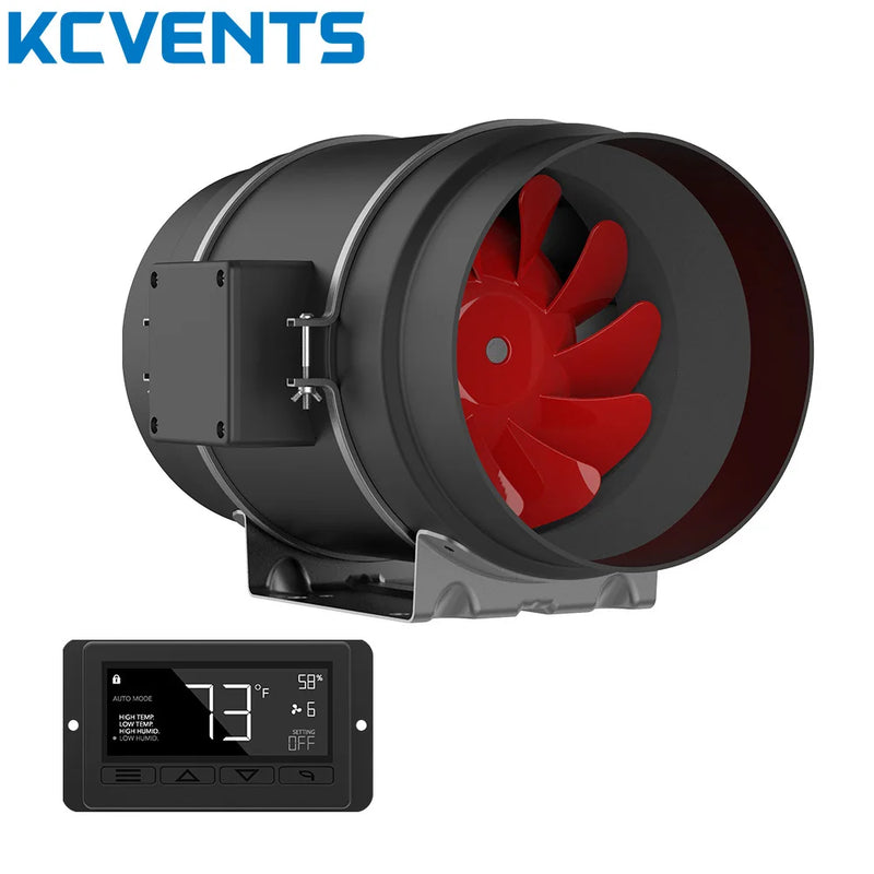 KCvents 4/6/8inch Exhaust Fan Ventilation Fan Inline Duct Fan EC Fresh Air Fan With Speed Control Suitable for greenhouses homes