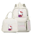 3Pcs/set Anime Hello Kitty Backpack Girls Boys Student Teenage Children Rucksack Lunch Bag Women Casual Back To School Bags Sets