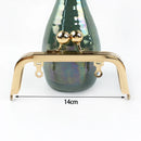 1Pc Deepeel Retro Square Embossed Bag Handles Metal Handmade Sewing Brackets Kiss Clasp Handbag Purse Frame Handle Accessories