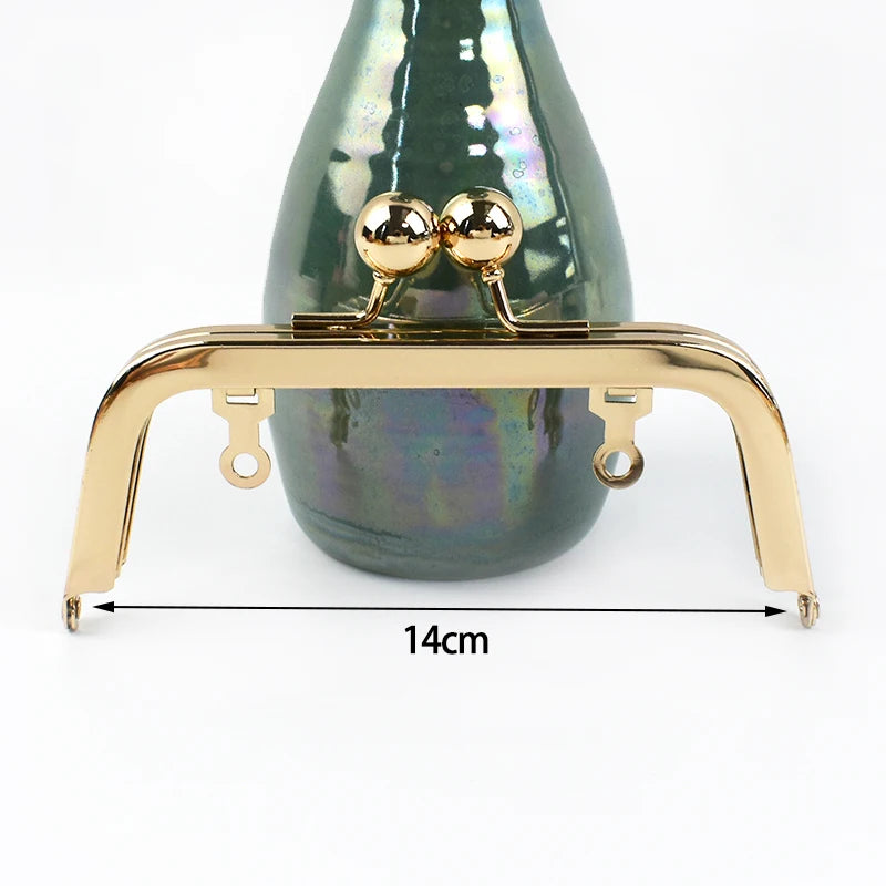 1Pc Deepeel Retro Square Embossed Bag Handles Metal Handmade Sewing Brackets Kiss Clasp Handbag Purse Frame Handle Accessories