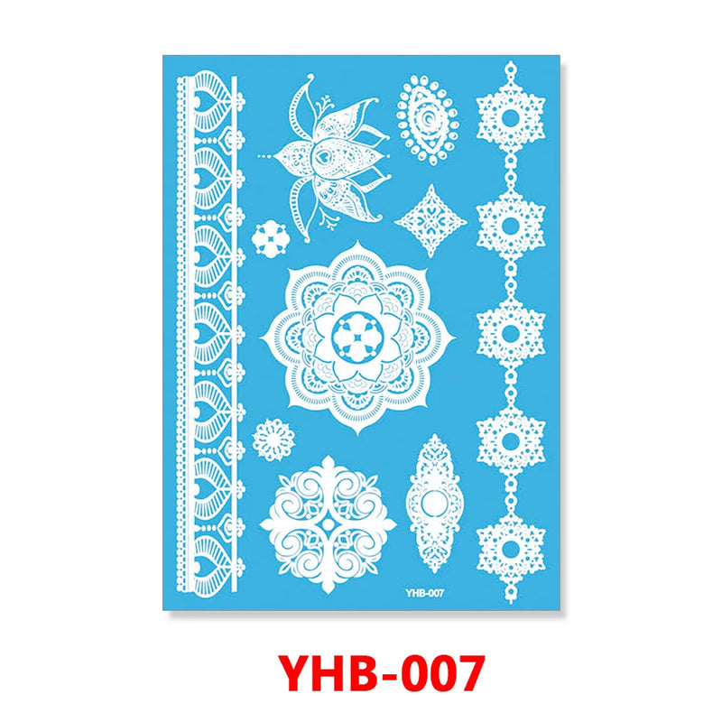 1PC Hanna Lace Tattoo Sticker White Silk Printing Waterproof Disposable Tattoo for Arm Sexy Bracelet