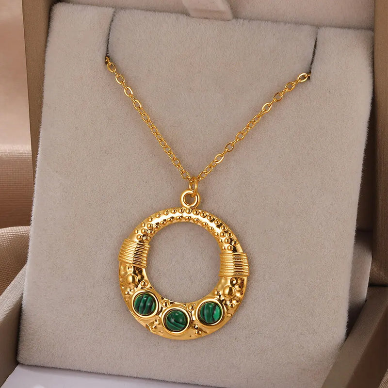 Love Heart Stainless Steel Necklace for Woman Gold Color Zircon Fashion Pendant Chain Jewelry collares para mujer