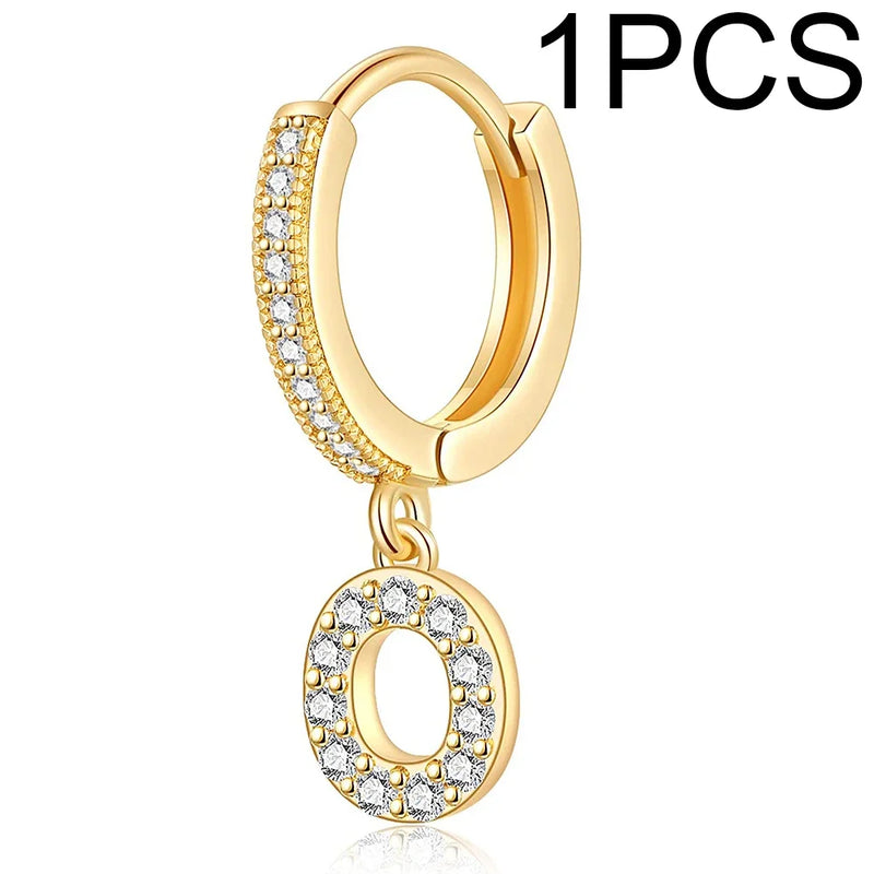 A-Z Letters Initial pendant earrings Hoop Earrings men Golden Color Jewelry Earring Aretes Alphabet name earrings women 1pcs