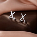 925 Pure Silver Needle Cross Earrings Women's 2024 New High Quality Zircon Earrings Girl Ear Rings Jewelry Earrings for Women