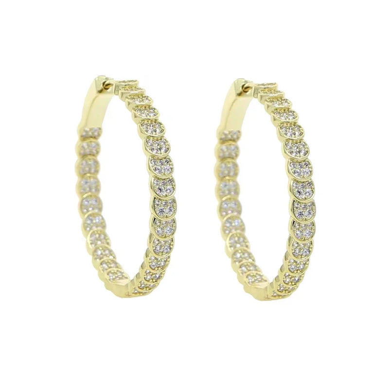 Moon Charm Shaped Chain Bracelet Necklace Gold Color Pave CZ Shiny Polished Fashion European Women Girl Jewelry Set