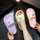 New EVA Women's Slippers Cute Bear Decoration Soft Bathroom Slippers Lithe Thin Non-slip Flat Slippers Home Use
