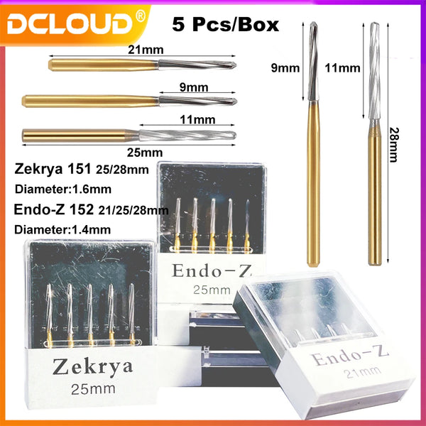 5Pcs Dental Tungsten Carbide Burs Zekrya Endo Z Extraction Bur Drill For High Speed Handpiece Tip Surgical Endo Bone Cutters