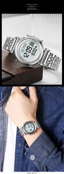 SKMEI 2139 Steel Muslim Azan Digital Watch Mens Back Light Waterproof  Wristwatch Prayer Qibla Compass Alarm Clock watch 1861