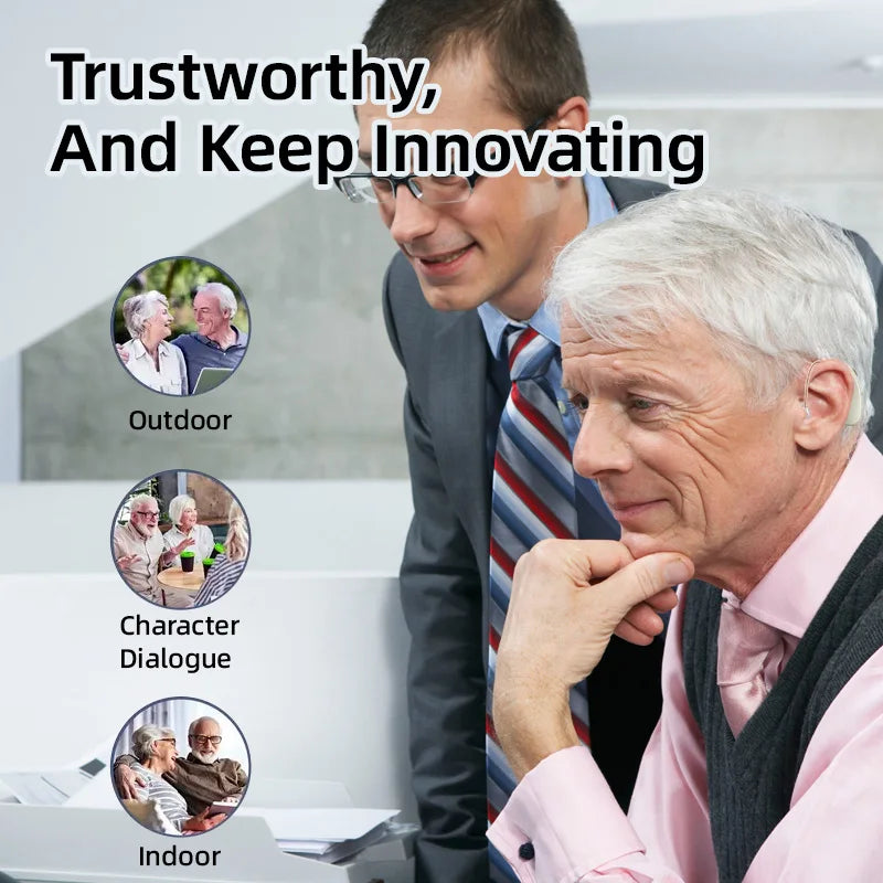 1 Set Mini Digital Hearing Aid fittings for Elderly Portable Sound Amplifier Rechargeable Adjustable Hearing Aid for Seniors