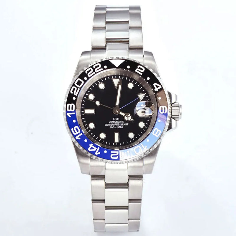 Gold Tow Tone NH34A GMT Movement Diving Watch for Men Automatic Watches Mechanical Swim Jubilee Bracelet 200m Waterproof Date