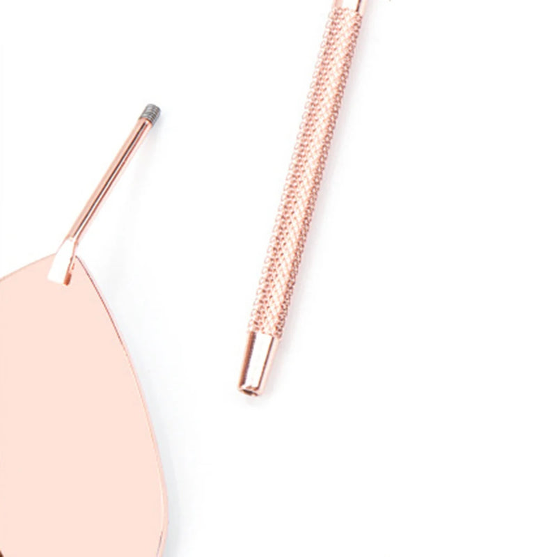 1pc False Eyelashes Mirror Connected To Eyelash Inspection Mirror Heart Shaped Long Handle Magnifying Cosmetic Tool