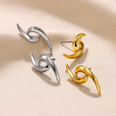 Gold Color Love Heart Earrings For Women Bow Stud 2023 Trend Simple Knot Earrings Piercing Fashion Jewelry Valentine's Day Gifts