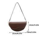 PU Leather Casual Ladies Shoulder Bag Women's Flap Crossbody Bag Saddle Bag 2 Straps Retro Handbag