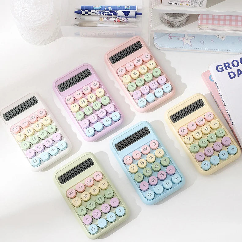 10 Digital School Student Calculator Mechanical Keyboard Fashion Color