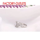 Anillo de compromiso con aguja de plata de ley 925, joyería romántica de moda, elegante engaste de cristal para mujeres y niñas, venta al por mayor