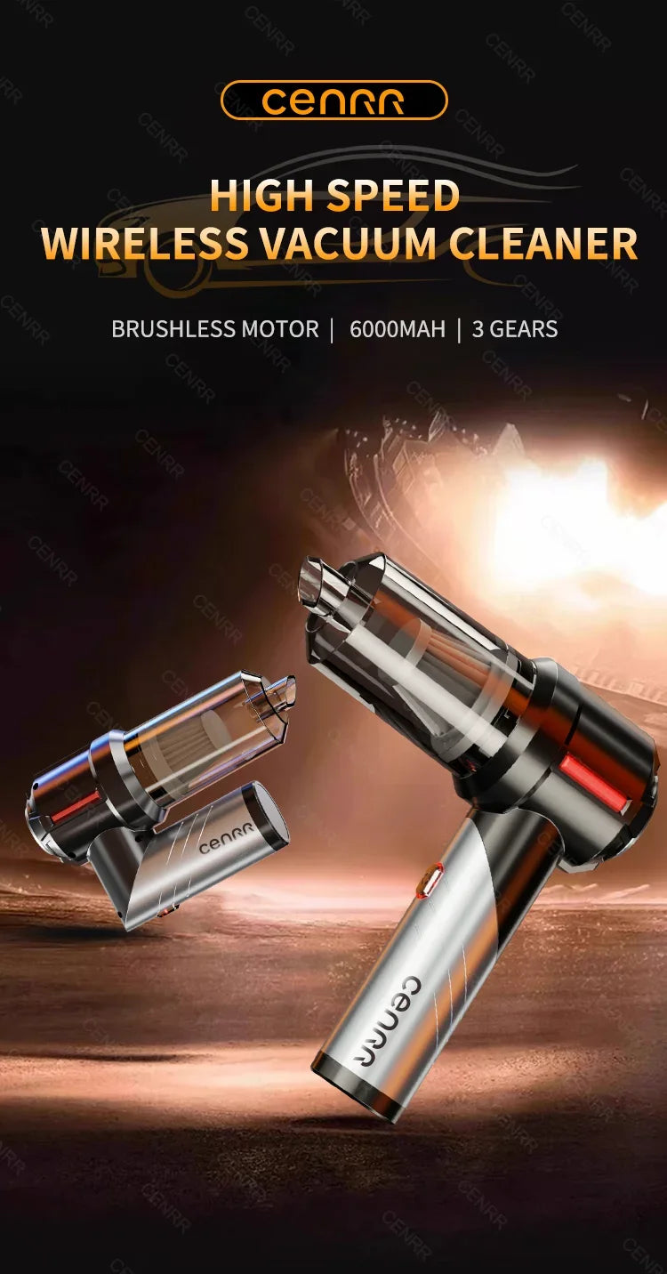 CENRR 998000PA Mini Car Vacuum CleanerCordless Powerful Wireless Car Cleaner HandHeld Portable Vacuum Cleaner Home Appliance