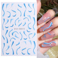 3D Snake Laser Stickers for Manicure Black Gold Abstract Leaves Luxury Nail Art Adhesive Slider Polish Decor Decals SASW-SJ