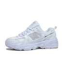 Women Mesh Flat Shoes Autumn New Fashion Tennis Women Fashion Thick Soled Lace Up Casual Breathable White and Black Sneakers