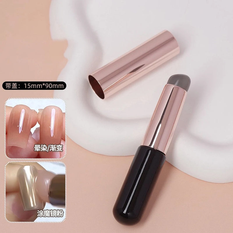 فرشاة سيليكون لتطبيق طلاء الأظافر بألوان متدرجة، فرشاة طلاء أظافر جل قابلة لإعادة الاستخدام، قلم سيليكون بتصميم متدرج، أداة وضع بودرة طلاء الأظافر من الكروم