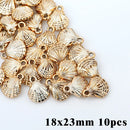 5-20pcsAcrylic Gold Plated Color Conch Sea Shell Charms Pendants Beads Jewelry Making Accessories DIY Handmade Necklace Bracelet