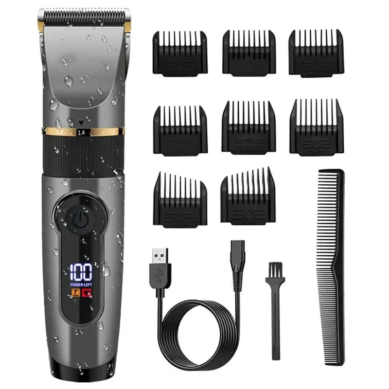 Xiaomi Professional Hair Clipper Electric Trimmer For Men Beard Kids Barber Cutting Machine Haircut LED Screen Waterproof