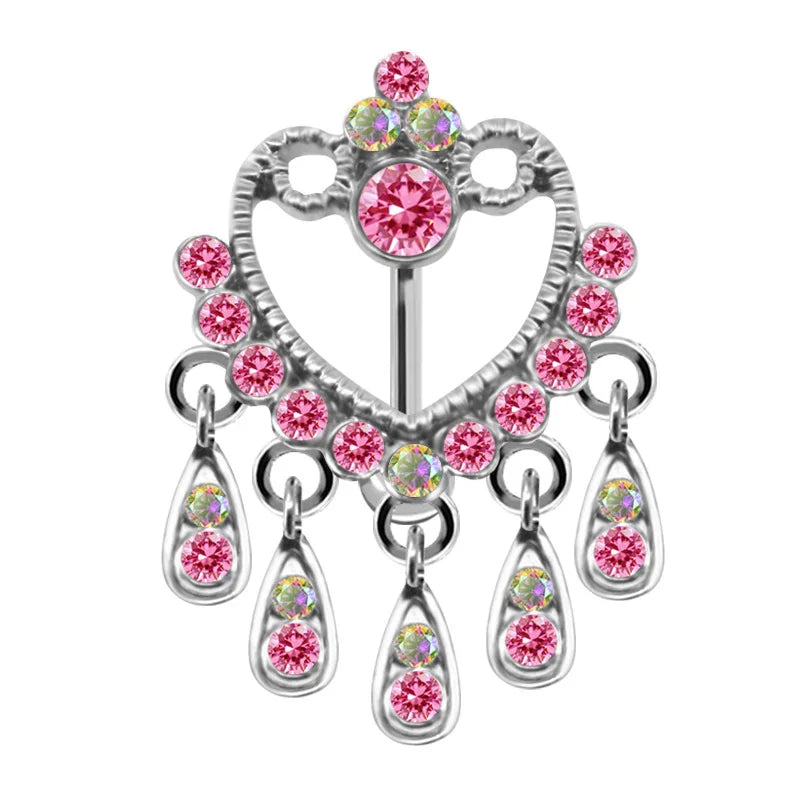 Gaibi European and American cross-border pink set navel ring navel button navel nail cat head dragonfly pistol butterfly nave...