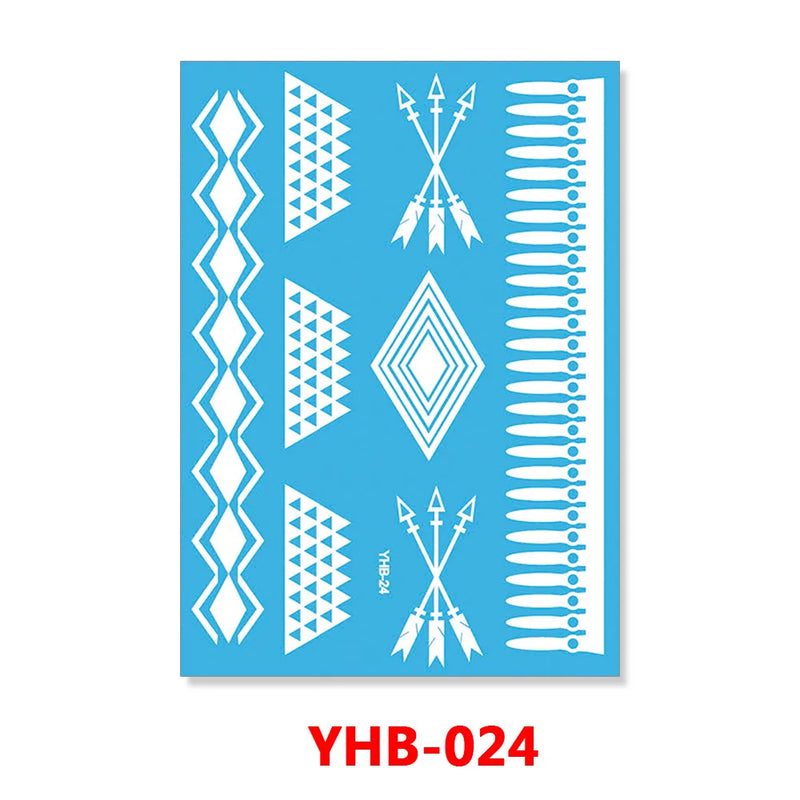 1PC Hanna Lace Tattoo Sticker White Silk Printing Waterproof Disposable Tattoo for Arm Sexy Bracelet