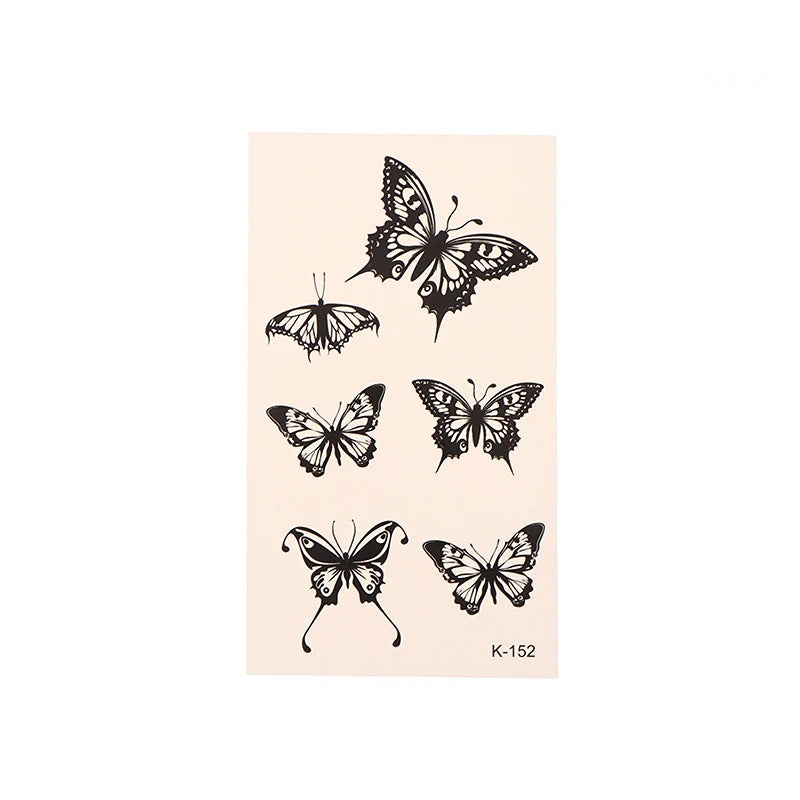1Sheet Waterproof Temporary Tattoo Sticker 3D Butterfly Theme Fake Tattoo for Women Body Leg Arm Art
