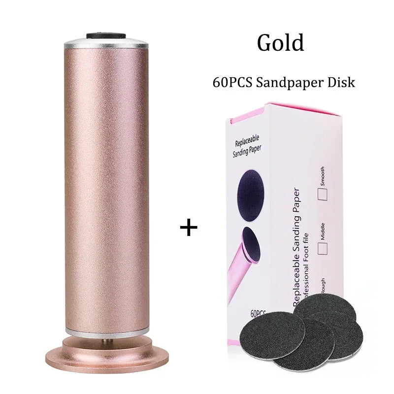 Herramientas eléctricas para pedicura, lima para pies, removedor de callos y piel muerta, máquina para limpiar y cuidar los pies, papel de lija de repuesto.