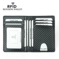 Thin Credit Card Holder PU Leather Black Carbon Fiber Slim RFID Wallets Leather Driver License Cover Holder For Men Card Wallets