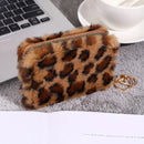Leopard Print Short Wallet Trend Plush Multi Slot Credit Card Bag Multifunctional Portable Wallet For Outdoor Use