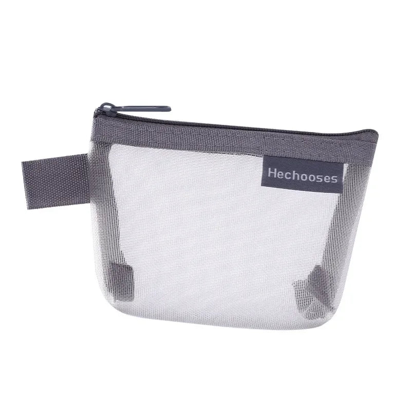 Small Nylon Three-dimensional Triangular Mesh Coin Purse Key Lipstick Coin Bag ID Business Credit Card Holder Storage Bags