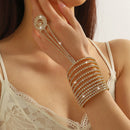 Luxury Bling Crystal Rhinestone Bracelets for Women Silver Color Elegant Bridal Wedding Jewelry