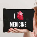 Anatomy Medical Nursing Student Nurse Doctor Flower Stethoscope Brain Canvas Cosmetic Makeup Toilet Bag Pencil Case Zipper Pouch