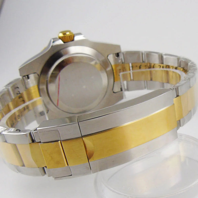 Gold Tow Tone NH34A GMT Movement Diving Watch for Men Automatic Watches Mechanical Swim Jubilee Bracelet 200m Waterproof Date