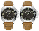 Automatic Watches for Men Mechanical Genuine Brown Leather Yellow Green Military 44mm Luxury Rose Gold Reloj Hombre Baratos