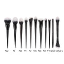 7/11pcs K Makeup brushes Powder Contour Foundation Make up brush Flame Blusher Eyeshadow Detail Eye Crease Plastic Handle synthe