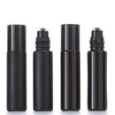 1X 10X 5ML 10ML Glass Black Roll On Bottle Essential Oil Natural Obsidian Ball Roller for Perfume Aromatherapy Refillable Bamboo