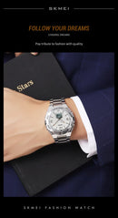 Reloj electrónico SKMEI 2310 resistente al agua para hombre, reloj de pulsera digital de acero inoxidable, reloj de lujo para hombre, reloj con movimiento, reloj para hombre