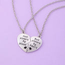 True Words Talk Not Sisters By Blood But By Heart Pendant Necklace Set For 2 For Women Soul Mate Bestie Friendship Memorial