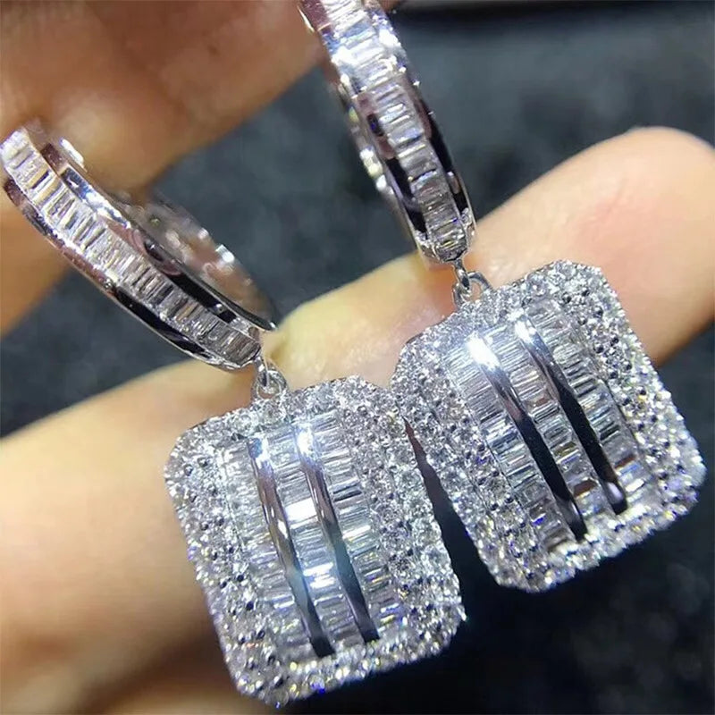 2024 New Bride Engagement Wedding Jewelry Elegant Shiny Mosan Diamond Beautiful Gift Milan Girl Fashion Pendant Earrings