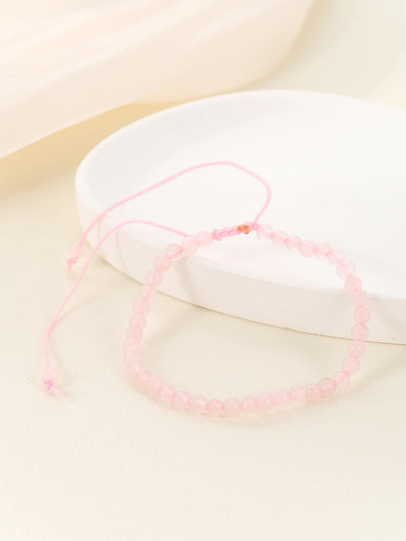 4mm Natural Agates Chakra Bead Bracelets  Green Gemstone Stone Yoga Braided Bracelet Adjustable Bangles Prayer Jewelry