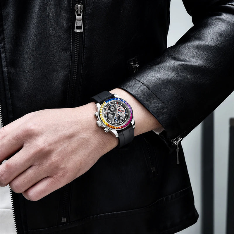 PAGANI DESIGN Top Super Brand Mechanical Automatic Watch Men's Ceramic bezel Rainbow Business Waterproof Watch Relogio Masculino