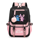 Disney Lilo Stitch Backpacks Teenager USB Charging Laptop Backpack Women Men Rucksack Travel Bag Mochila