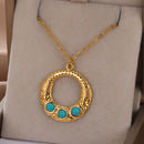 Love Heart Stainless Steel Necklace for Woman Gold Color Zircon Fashion Pendant Chain Jewelry collares para mujer