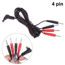 2/4Button 2/4pin Electrotherapy Electrode Lead Electric Shock Wires Cable For Massager Connection Cable Massage And Relaxation