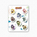 8 Pcs/Set Anime Tinning Tinplate Brooch Sanrio Backpack Badge Souvenir Clothing Gift For Friends