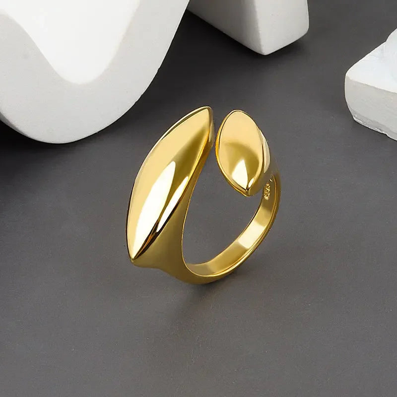 LATS New Fashion Designer Gold Silver Colour Water Drop Ring Woman Europe America Luxury Jewelry 2024 Trendy Accessories Gift